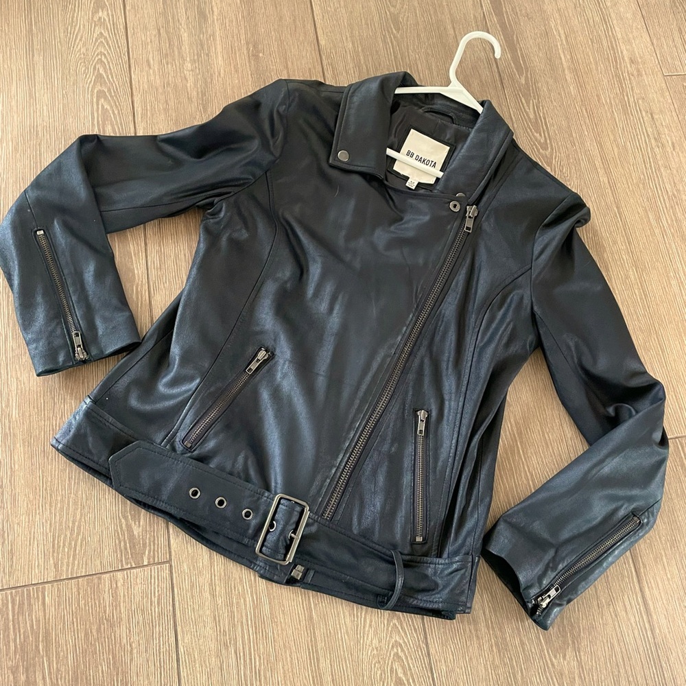 BB Dakota Leather Motto Jacket